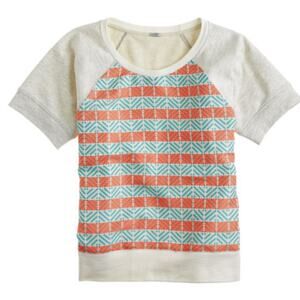 J.Crew | 100% Cotton Paneled Surf Stripe Sweatshirt Tee | Size XS